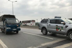 Tốc độ làn xe ô tô trên cầu Thanh Trì đã được điều chỉnh từ 80 km/giờ xuống 60km/giờ. Ảnh: TTXVN