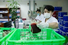 Những đơn vị máu được "chắt chiu" dành hỗ trợ cứu người bệnh, nhất là bệnh nhân COVID-19 tại điểm nóng dịch tại TP.HCM. Ảnh: BV