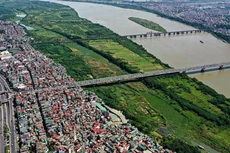 Khu vực dân cư ngoài bãi sông Hồng