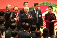 Tổng Bí thư, Chủ tịch nước Nguyễn Phú Trọng cùng các Ủy viên Bộ Chính trị: Thủ tướng Chính phủ Nguyễn Xuân Phúc, Chủ tịch Quốc hội Nguyễn Thị Kim Ngân đến dự phiên họp trù bị Đại hội XIII của Đảng. Ảnh: Dân trí