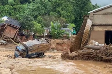 Hiện trường lũ quét ở xã Chiềng Sơ, tỉnh Sơn La.