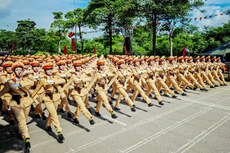 Khối nữ chiến sỹ CSGT. Ảnh: CAND