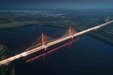 Phối cảnh cầu Ngọc Hồi qua sông Hồng nối Hà Nội với Hưng Yên