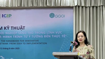 Đại diện Cục Đổi mới sáng tạo, Chuyển đổi xanh và Khuyến công thuộc Bộ Công thương phát biểu tại Tọa đàm (ảnh: Moit)
