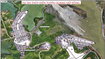Phối cảnh Dự án Thủy điện Tuyên Quang mở rộng (ảnh: EVN)