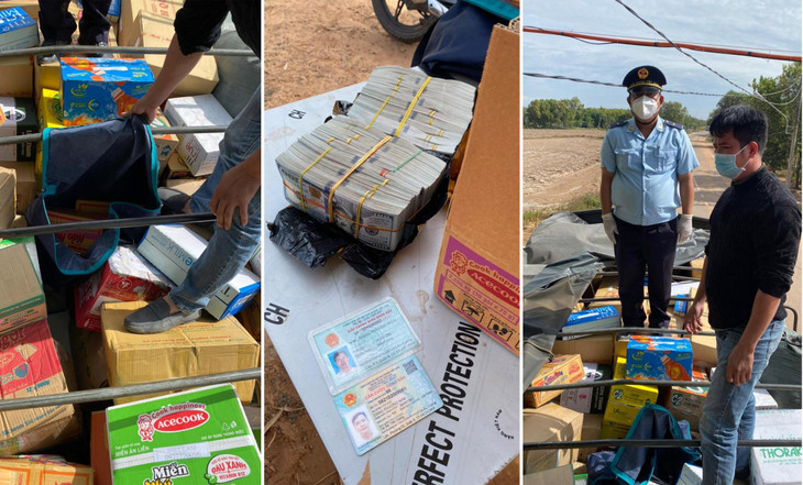 Vận chuyển trái phép 200.000 USD qua biên giới trong thùng mì tôm