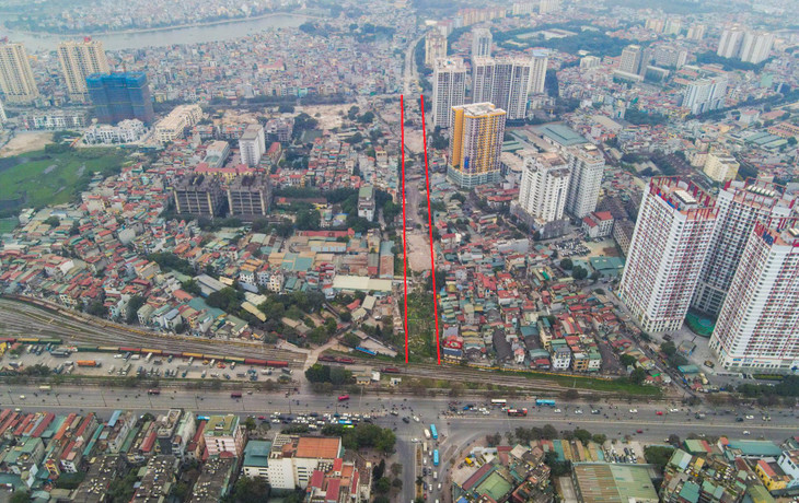 Điểm cuối tuyến của dự án kết nối với đường Kim Đồng qua nút giao với đường Giải Phóng. Năm 2018, UBND Hà Nội đã phê duyệt nghiên cứu tiền khả thi Dự án hầm chui qua đây để tránh xung đột với hệ thống đường sắt. Theo phương án, hầm chui dài khoảng 600 m với tổng mức đầu tư 670 tỷ đồng. Thời gian thực hiện Dự án dự kiến từ năm 2019 - 2020, tuy nhiên đến nay hầm chui này chưa được khởi công do đường Vành đai 2,5 Đầm Hồng - Quốc lộ 1 chưa hoàn thành.