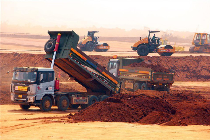 Thi công gói thầu san nền thoát nước dự án sân bay Long Thành giai đoạn 1