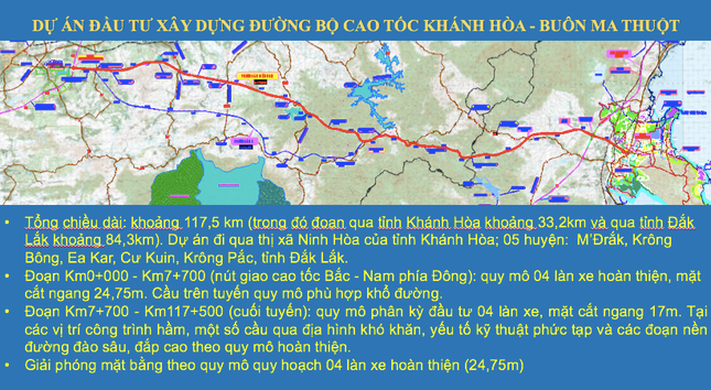 Quy mô dự kiến của tuyến cao tốc Khánh Hoà - Buôn Ma Thuột.
