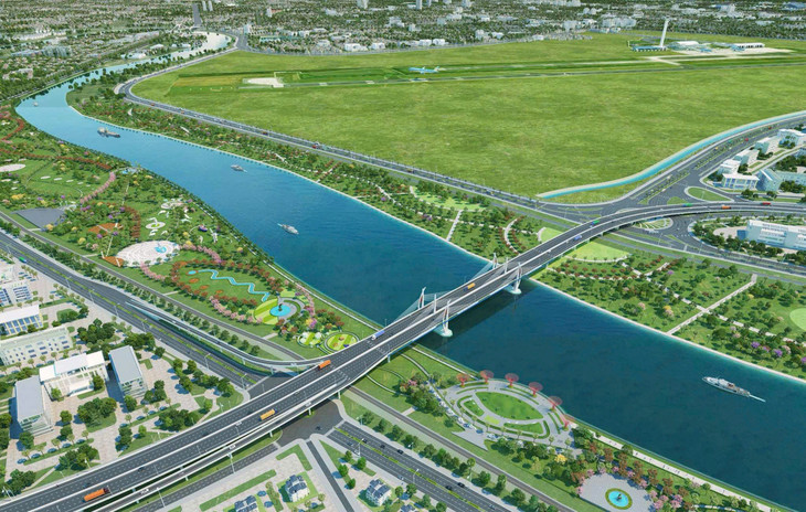 Cầu vượt sông Lạch Tray thuộc Dự án Vành đai 2