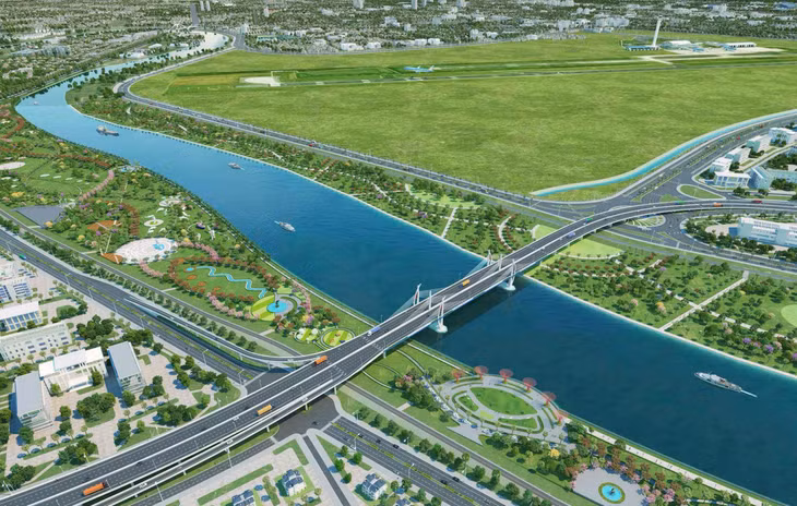 Cầu vượt sông Lạch Tray thuộc Dự án Vành đai 2