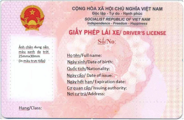 Mẫu giấy phép lái xe mới Mẫu giấy phép lái xe mới