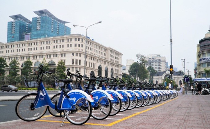 Xe đạp công cộng tại đường Lê Lợi, Quận 1, TP.HCM