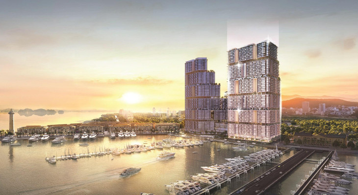 Tòa tháp mới trực diện bến du thuyền