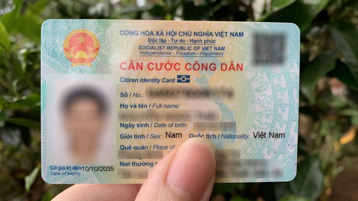 Những thông tin trên mặt của của CCCD gắn chip