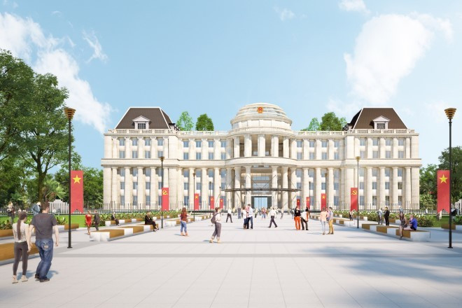 Phối cảnh toà nhà trung tâm chính trị - hành chính tỉnh Long An