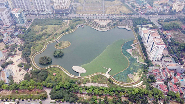 Công viên hồ Phùng Khoang nhìn từ trên cao