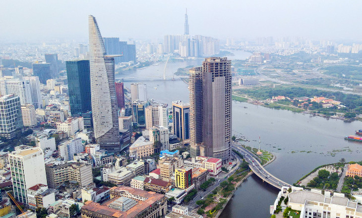 Một góc trung tâm TP.HCM nhìn từ trên cao Một góc trung tâm TP.HCM nhìn từ trên cao