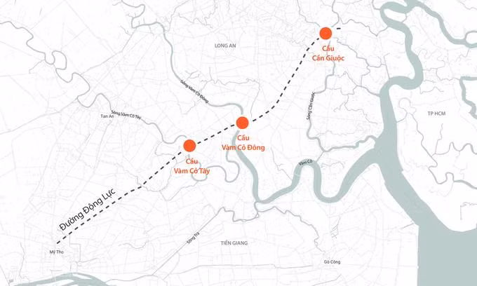 Dự án 3 cầu trên tuyến đường nối TP.HCM với miền Tây tăng vốn 1.300 tỷ đồng
