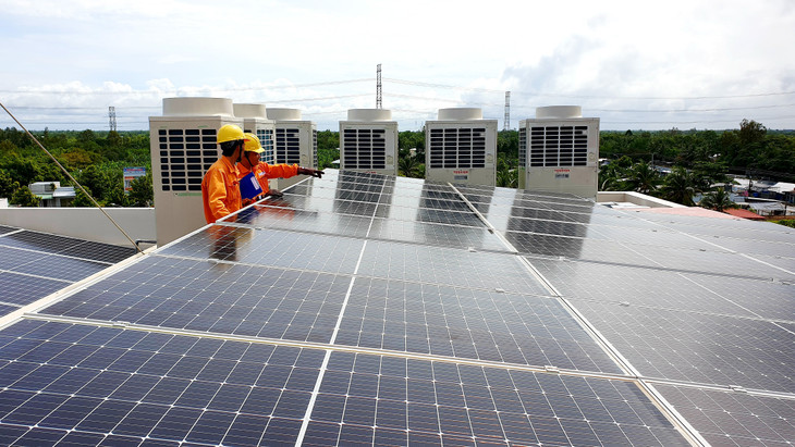 Hệ thống điện mặt trời mái nhà của khách hàng vừa lắp đặt tại Hậu Giang