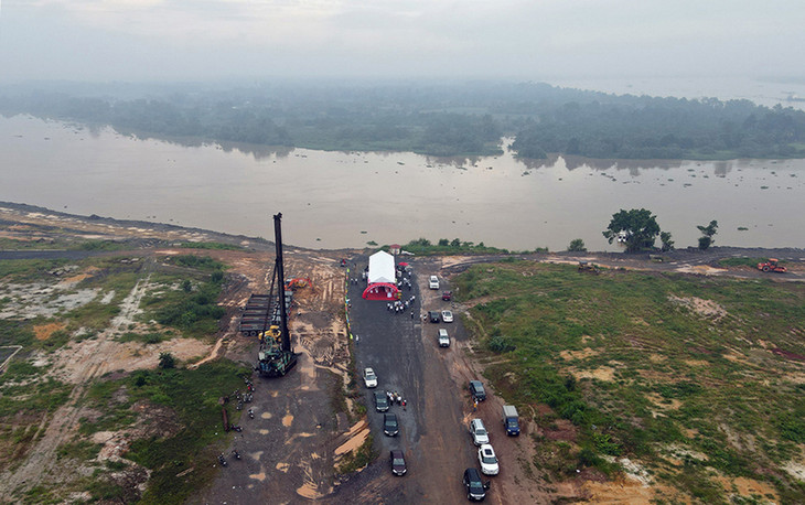 Khu vực xây cầu Vàm Cái Sứt bắc qua sông Buông