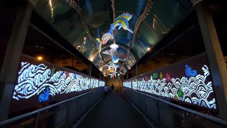 Cầu đi bộ Trần Nhật Duật lung linh trong ánh sáng của các tác phẩm sắp đặt nghệ thuật công cộng Cầu đi bộ Trần Nhật Duật lung linh trong ánh sáng của các tác phẩm sắp đặt nghệ thuật công cộng