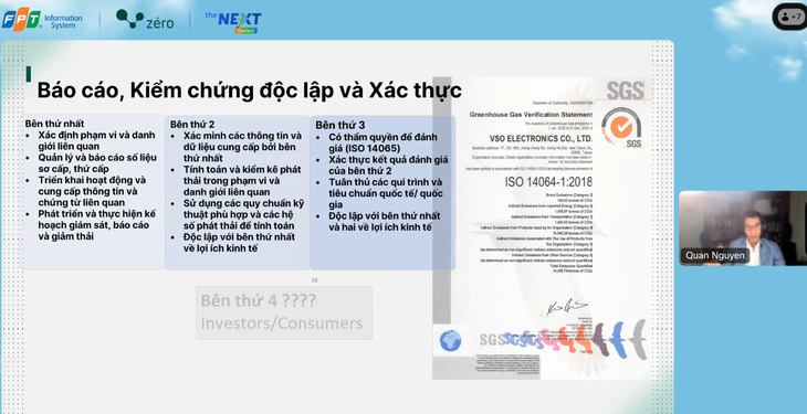 Ông Quân nhấn mạnh quá trình kiểm kê khí nhà kính cần có sự tham gia của ba bên. Ông Quân nhấn mạnh quá trình kiểm kê khí nhà kính cần có sự tham gia của ba bên.