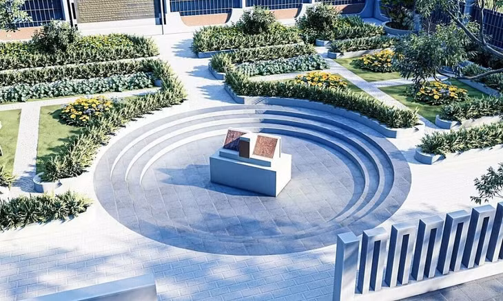 Phối cảnh khuôn viên dự kiến của di tích đồng hồ đá