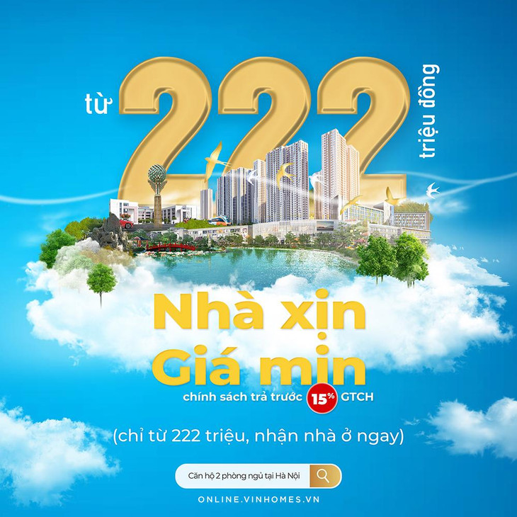 Vinhomes tung chính sách bán hàng có 1-0-2 dành cho khách hàng giao dịch qua Vinhomes Online