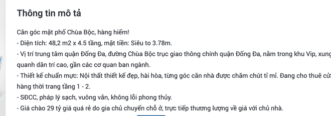 Rao bán nhà phố Chùa Bộc.