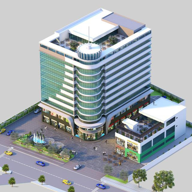 Phối cảnh Trung tâm Phức hợp trụ sở làm việc, dịch vụ truyền thông báo chí báo Tuổi Trẻ