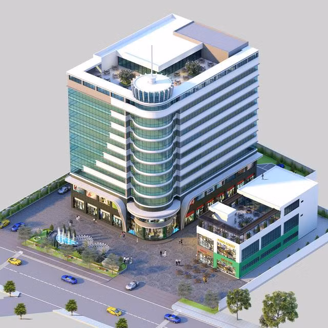 Phối cảnh Trung tâm Phức hợp trụ sở làm việc, dịch vụ truyền thông báo chí báo Tuổi Trẻ