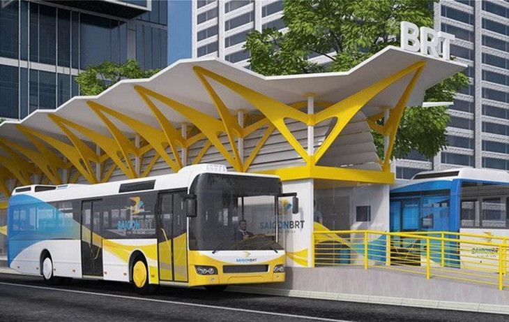 Phối cảnh mô hình tuyến xe buýt BRT số 1.