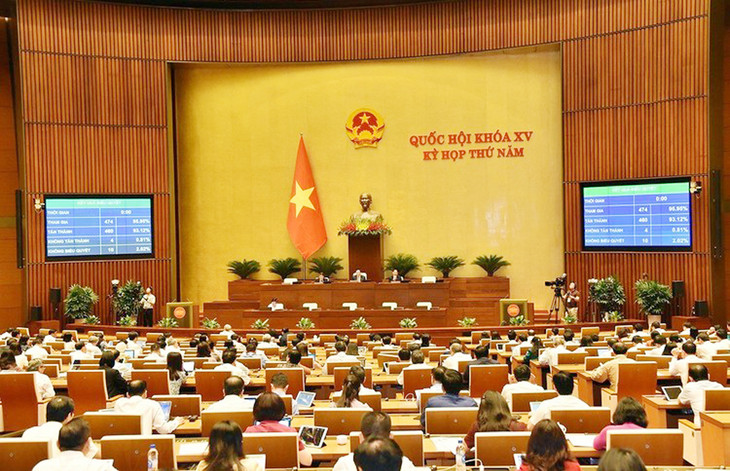 Sáng 23/6/2023, tại Kỳ họp thứ 5, Quốc hội khóa XV đã thông qua Luật Đấu thầu (sửa đổi). Ảnh: Quốc hội