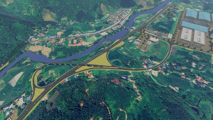 Một nút giao thông trên tuyến cao tốc