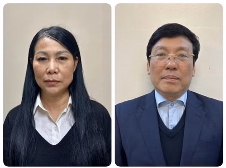 Các bị can Hoàng Thị Thúy Lan (trái) và Lê Duy Thành
