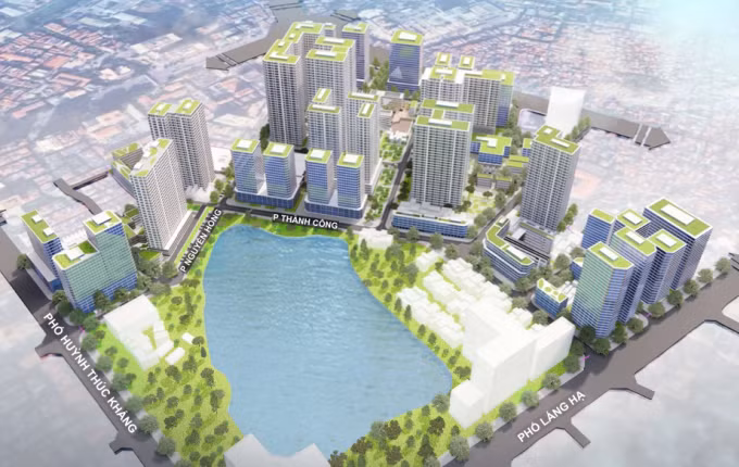 Phối cảnh minh họa khu tập thể Thành Công sau cải tạo