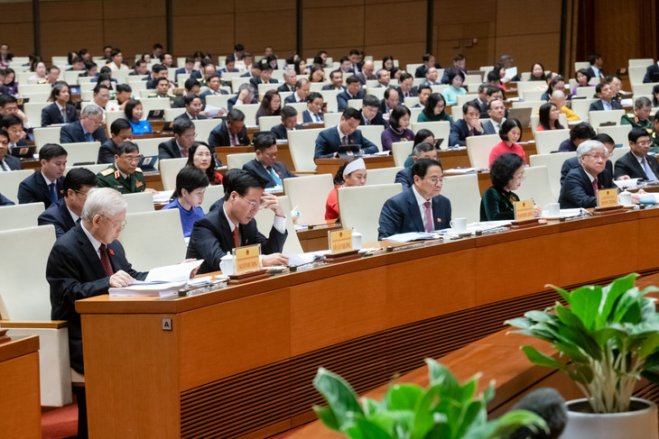 Lãnh đạo Đảng, Nhà nước cùng các đại biểu Quốc hội tại phiên khai mạc Kỳ họp thứ 5, Quốc hội khóa XV