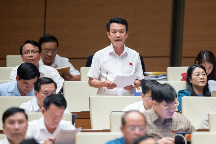 Đại biểu Trần Quang Minh - Đoàn ĐBQH tỉnh Quảng Bình phát biểu tại phiên thảo luận