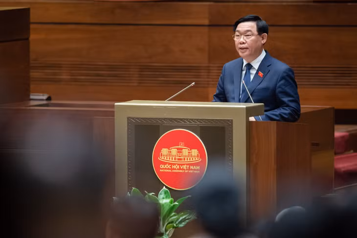 Chủ tịch Quốc hội Vương Đình Huệ phát biểu khai mạc Kỳ họp