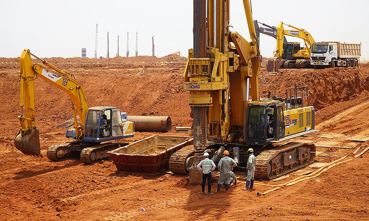 Công nhân thi công hạng mục cọc nhà ga sân bay Long Thành Công nhân thi công hạng mục cọc nhà ga sân bay Long Thành