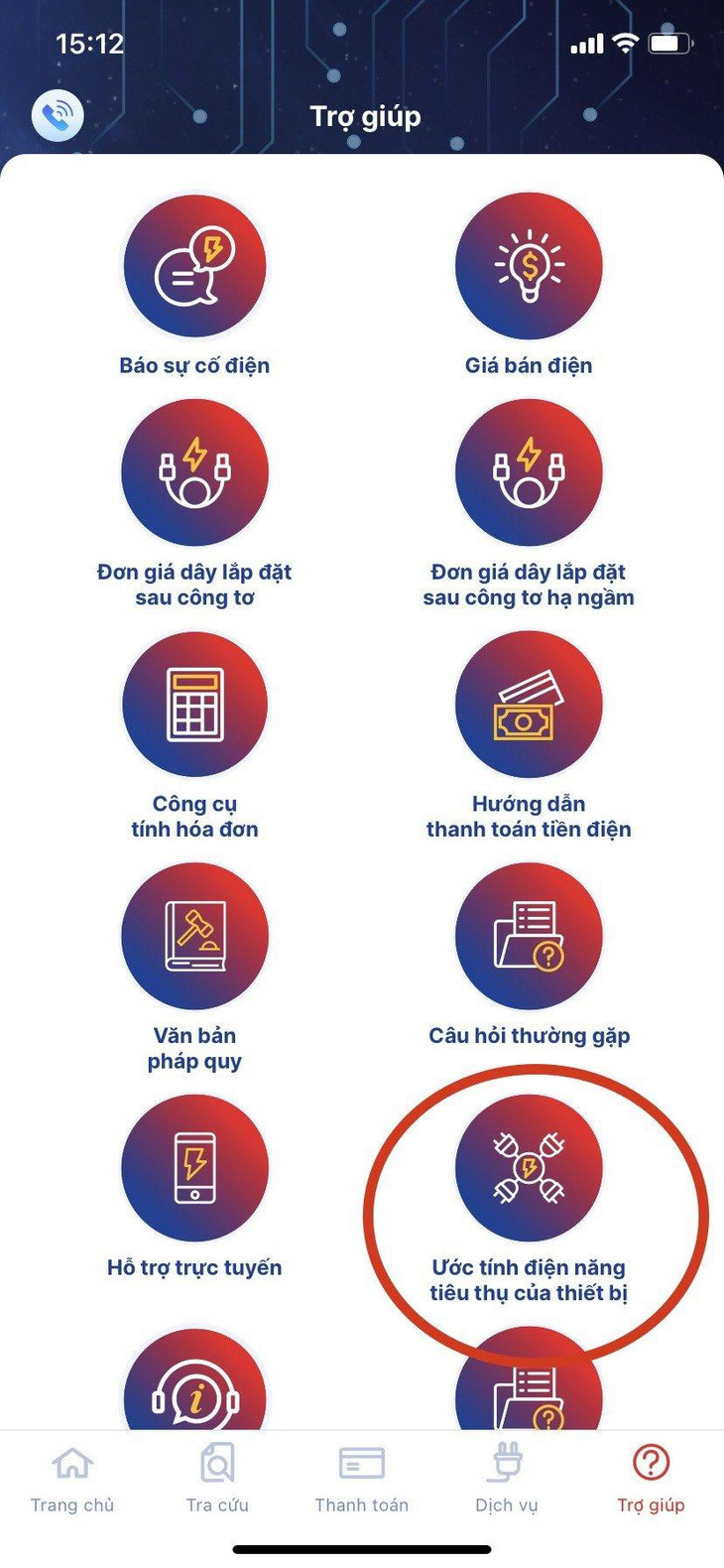 Tính năng “ước tính điện năng tiêu thụ của thiết bị” trên App EVNHANOI