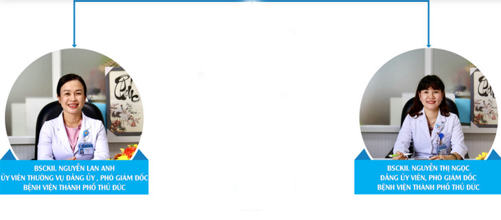 Bà Nguyễn Thị Lan Anh và bà Nguyễn Thị Ngọc (từ trái qua phải) lúc chưa bị bắt. Ảnh: Bệnh viện Thủ Đức