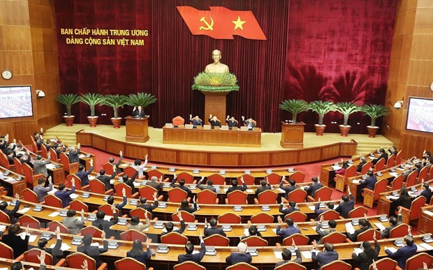 Các đại biểu biểu quyết thông qua chương trình hội nghị. Ảnh: TTXVN