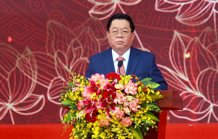 Ông Nguyễn Trọng Nghĩa, Bí thư Trung ương Đảng, Trưởng Ban Tuyên giáo Trung ương phát biểu tại buổi lễ. Ảnh: Huyền Trang