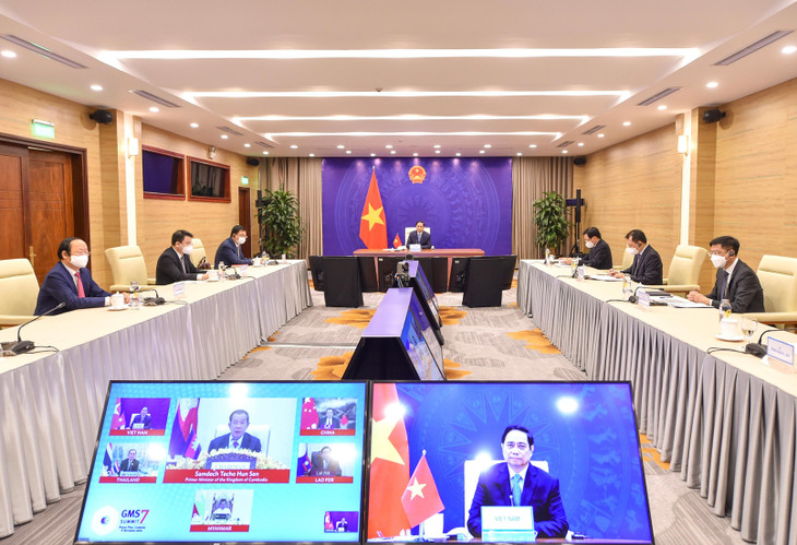 Thủ tướng Phạm Minh Chính dự Hội nghị Thượng đỉnh Hợp tác tiểu vùng Mekong mở rộng (GMS) lần thứ 7. Ảnh: VGP