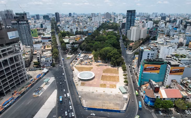 Diện mạo Công viên 23 Tháng 9 sau khi công trường Metro số 1 hoàn trả một phần diện tích
