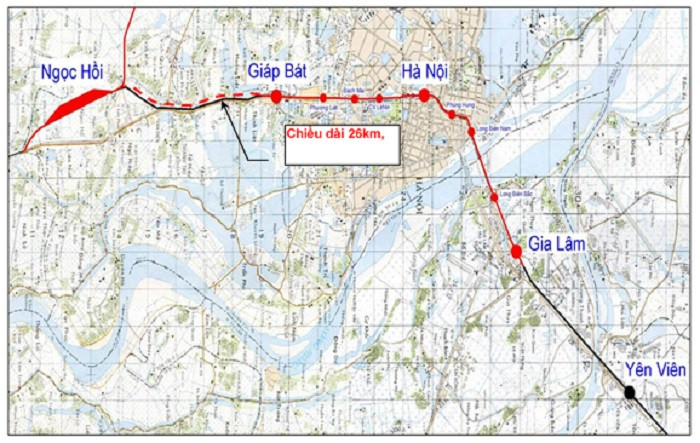 Quy hoạch tuyến đường sắt đô thị số 1 đoạn Yên Viên - Ngọc Hồi