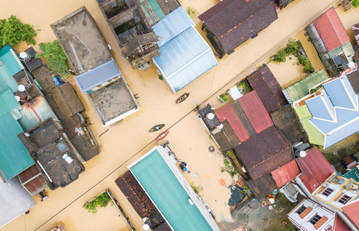 Mưa lũ gây ngập ở huyện Chương Mỹ