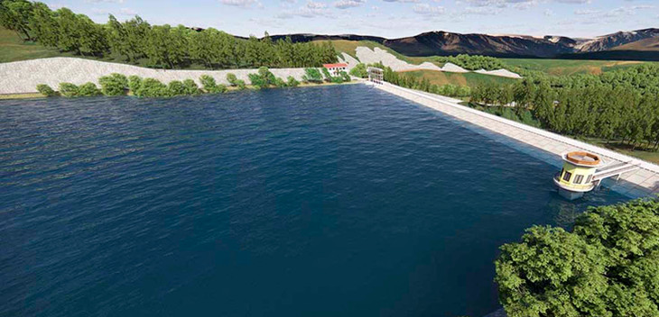 Hồ chứa nước Nậm Là có dung tích 2,43 triệu m3, được đầu tư xây dựng tại huyện Mường Nhé, tỉnh Điện Biên